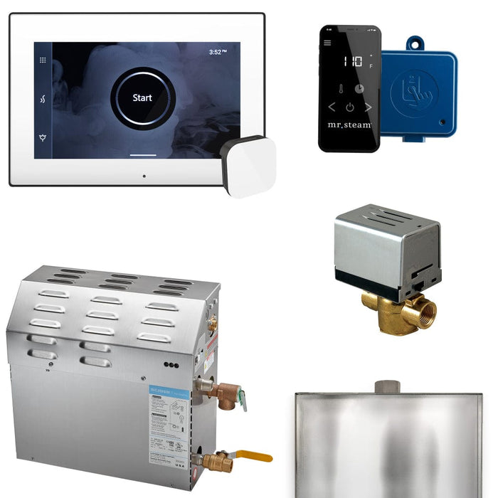 Mr.Steam MS XButler 9kW Steam Shower Generator Package with iSteamX Control White Matte Black