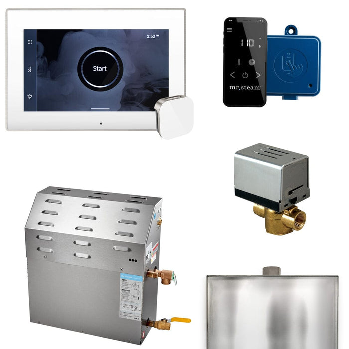Mr.Steam Super XButler 12kW Steam Shower Generator Package with iSteamX Control White Brushed Nickel