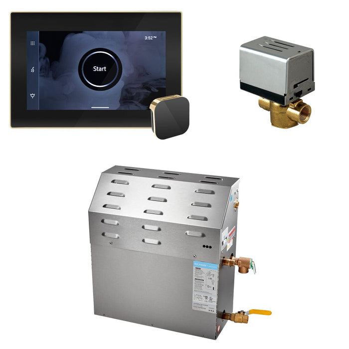 Mr.Steam MS iSteamX Super iSteamX Steam Shower Generator Package with iSteamX Control Polished Brass
