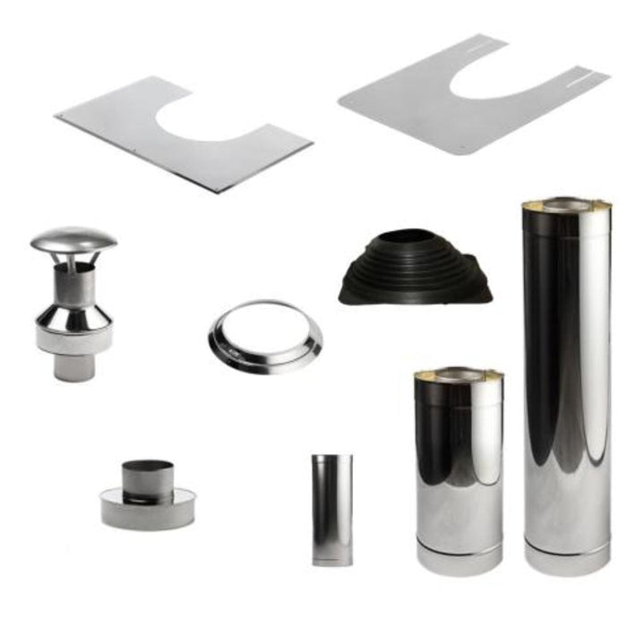 HUUM Barrel Sauna Wood Stove Chimney Kit in white background