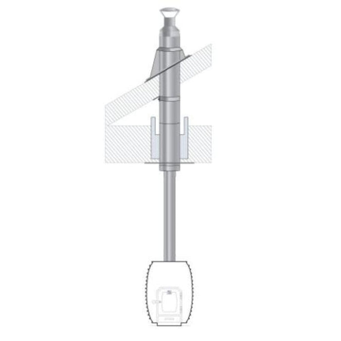 HUUM Sauna Wood Stove Chimney Set Thru Ceiling in white background