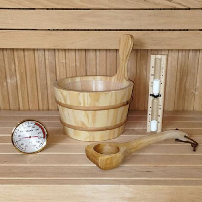 SaunaLife Bucket and Ladle Package 1, Ladle, Timer and Thermometer
