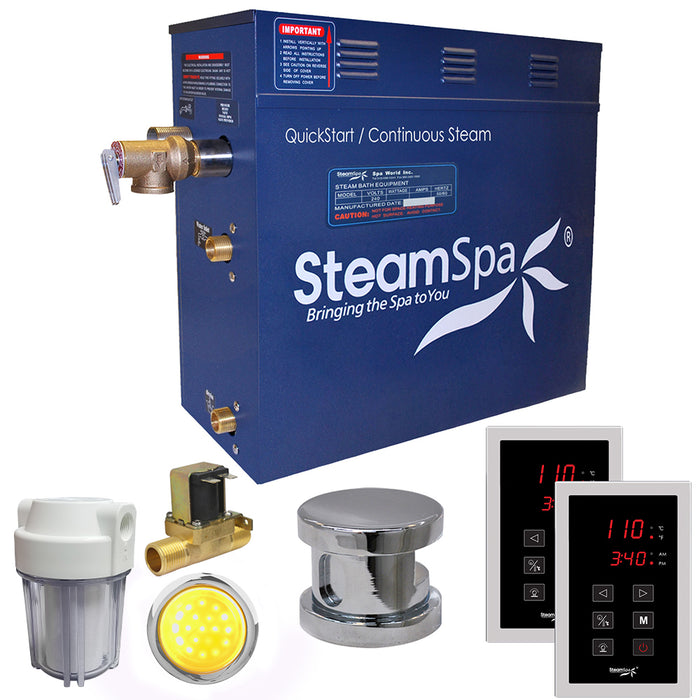 SteamSpa Royal 7.5kW QuickStart Acu-Steam Bath Generator Package with Built-in Auto Drain
