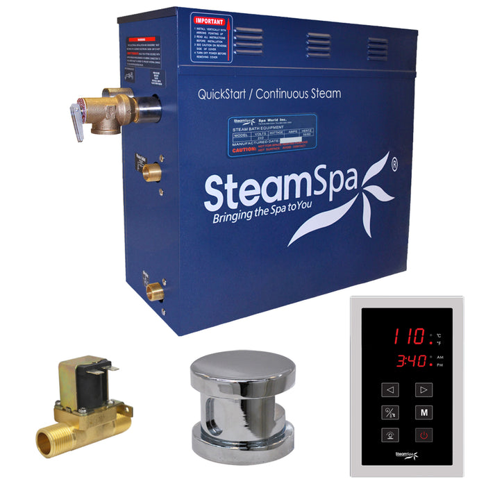 SteamSpa Oasis 9kW QuickStart Acu-Steam Bath Generator Package with Built-in Auto Drain