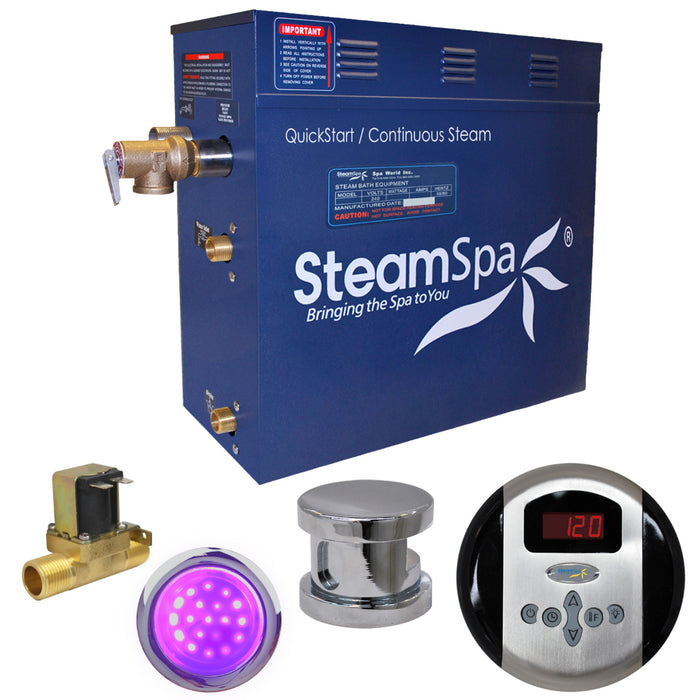 SteamSpa Indulgence 9 KW QuickStart Acu-Steam Bath Generator Package with Built-in Auto Drain
