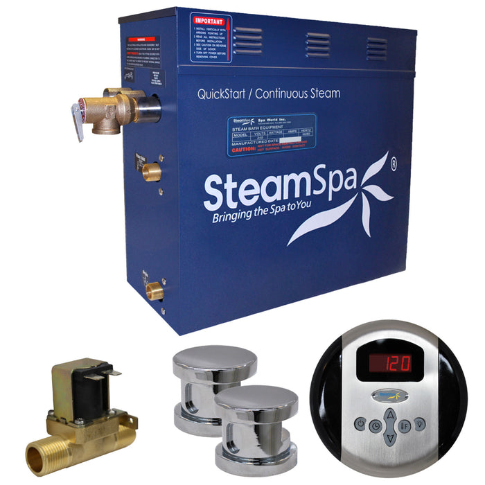 SteamSpa Oasis 12kW QuickStart Acu-Steam Bath Generator Package with Built-in Auto Drain