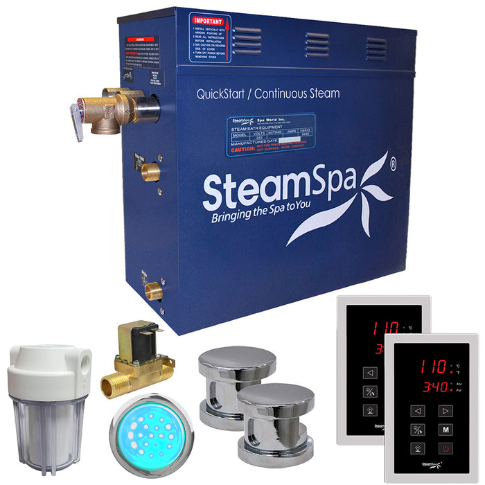 SteamSpa Royal 12kW QuickStart Acu-Steam Bath Generator Package with Built-in Auto Drain