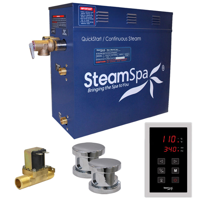 SteamSpa Oasis 12kW QuickStart Acu-Steam Bath Generator Package with Built-in Auto Drain