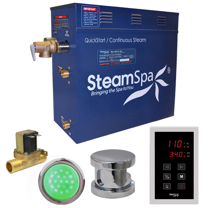 SteamSpa Indulgence 7.5kW QuickStart Acu-Steam Bath Generator Package with Built-in Auto Drain