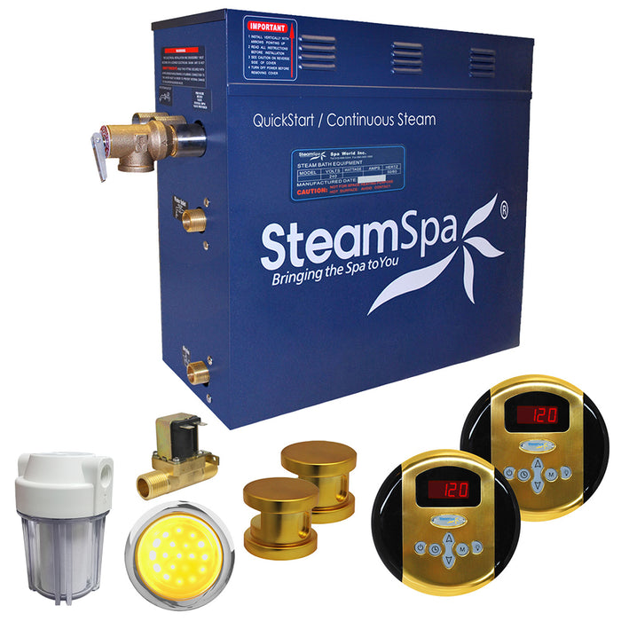 SteamSpa Royal 12kW QuickStart Acu-Steam Bath Generator Package with Built-in Auto Drain