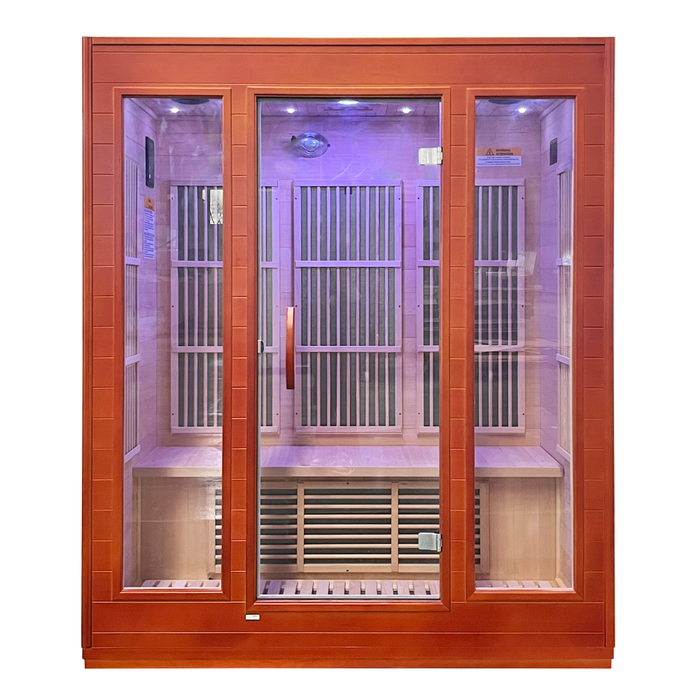 SteamSpa Infrared Home Sauna Hemlock Wooden Indoor 3 Person Infrared Sauna Spa