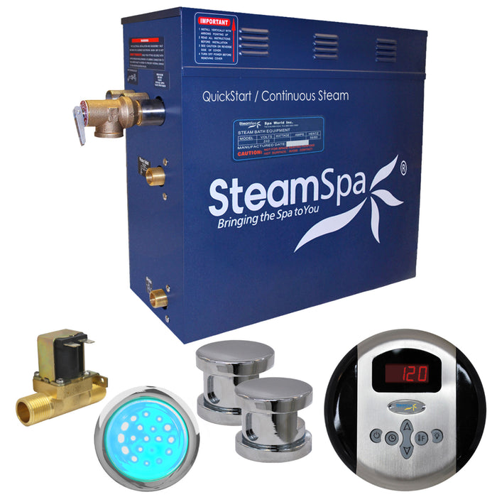 SteamSpa Indulgence 12kW QuickStart Acu-Steam Bath Generator Package with Built-in Auto Drain