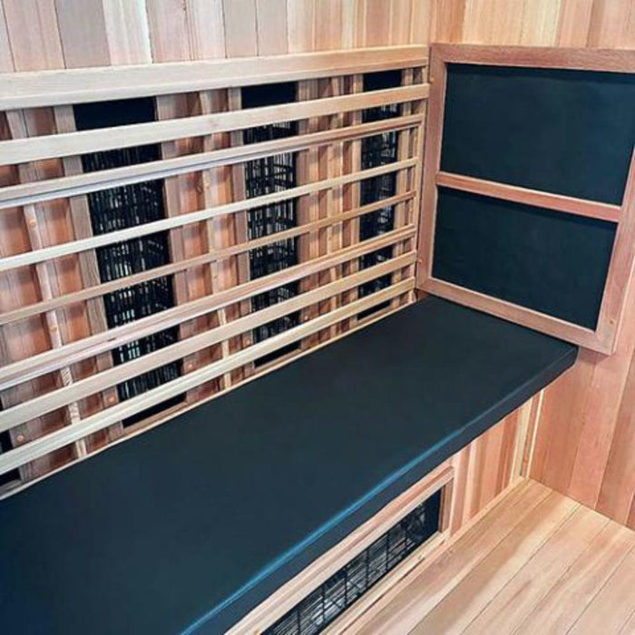 3 person sauna interior view