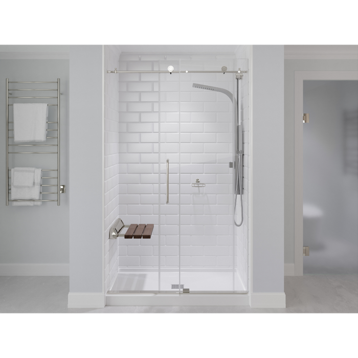 SteamSpa Kind 20 Inch Teak Wall Mounted Folding Shower Seat