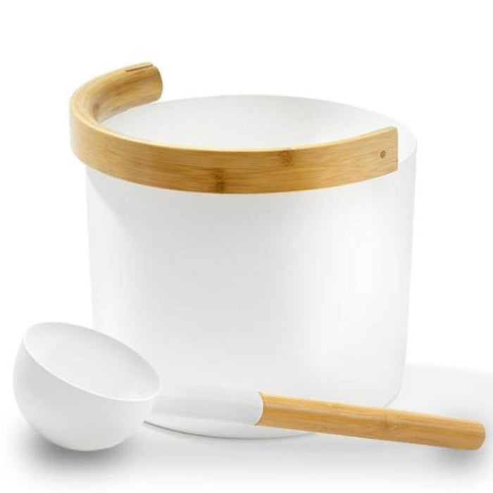 Kolo Sauna Bucket with Curved Handle and Ladle Bamboo/Aluminum 1 Gal