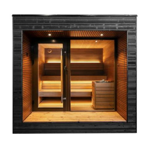 Auroom Arti Outdoor Home Sauna Cabin Natural Wood front view