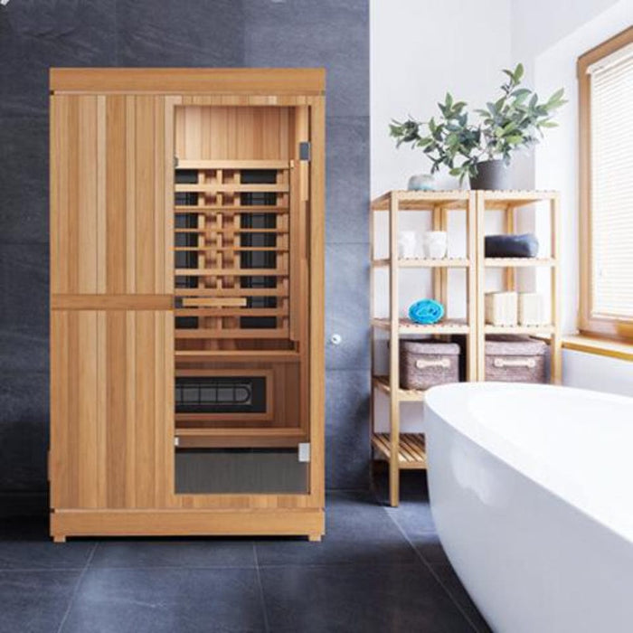Finnmark FD 4 Trinity 2 Person Infrared Sauna Steam Sauna Combo at home