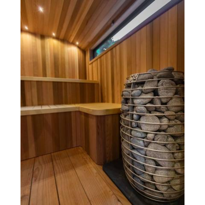 HUUM Hive Mini Series 6_0kW Electric Sauna Heater Package corner view