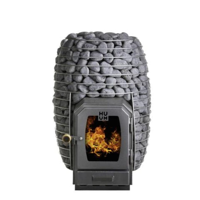 HUUM Hive Wood Series 17_0kW Sauna Wood Stove w Firebox Extension front view