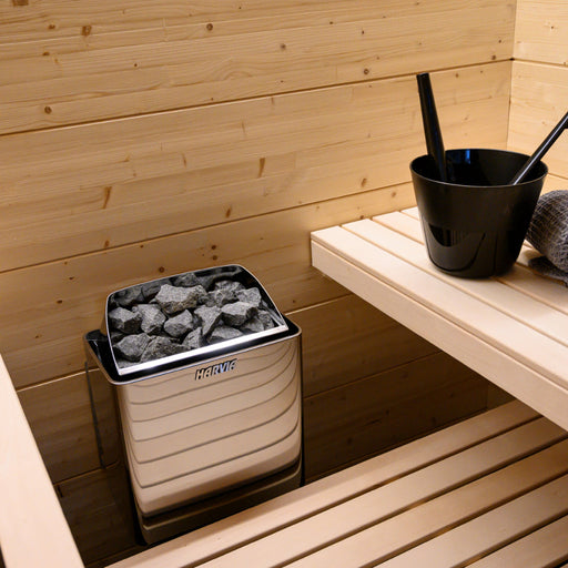 Harvia Kip Electric Sauna Heater Package interior view