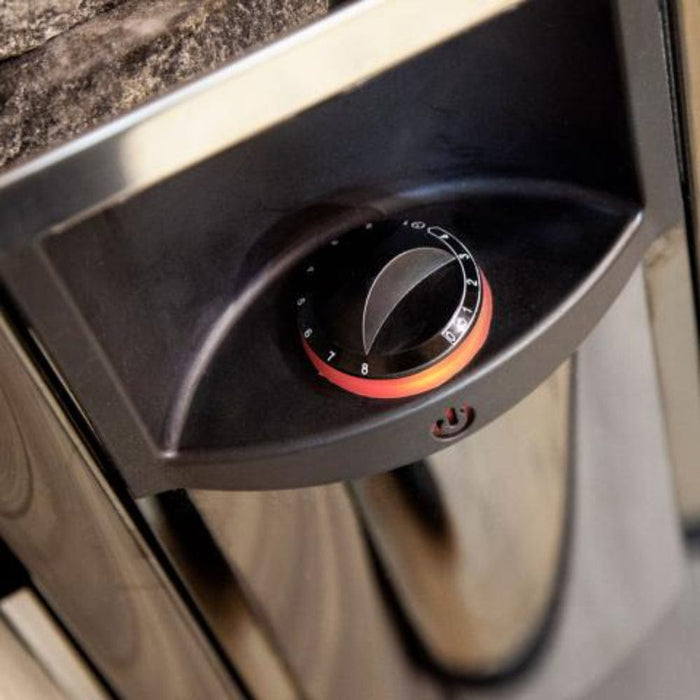 Harvia Sauna Heater The Wall Series 6kW Black Stainless Steel close up