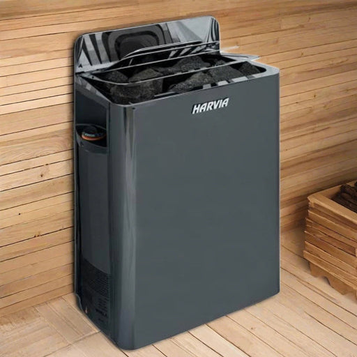 Harvia Sauna Heater The Wall Series 8kW Black Stainless Steel corner view