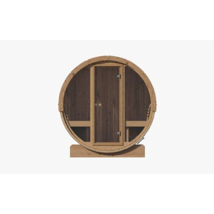 SaunaLife Ergo Series Outdoor Sauna Barrel Glass Front E8G front view