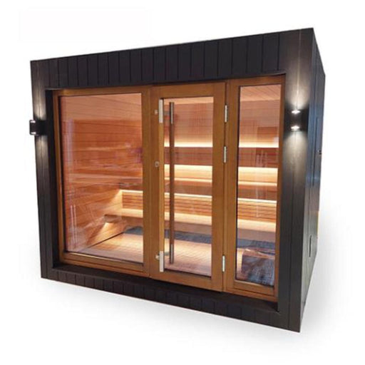 SaunaLife G7S Pre Assembled Outdoor Home Sauna front view