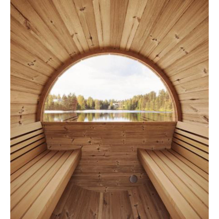 SaunaLife Model E7W Outdoor Sauna Barrel Window center view