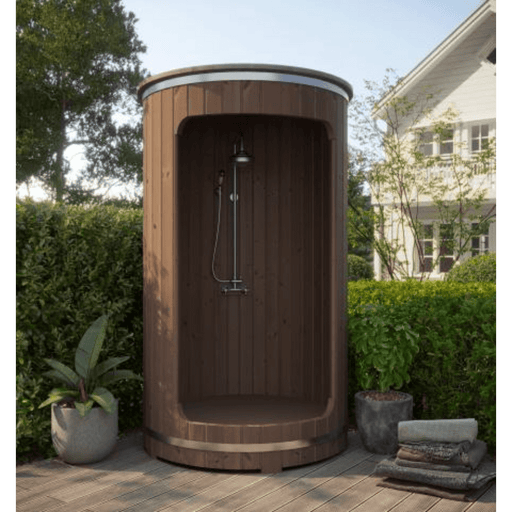 SaunaLife Rain Series Outdoor Barrel Shower Kit Model R3 full view