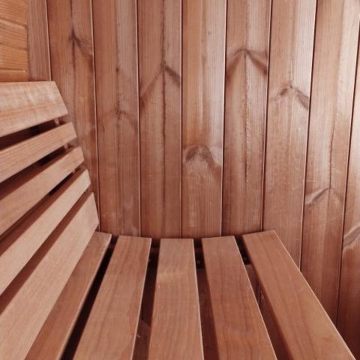 barrel sauna outdoor backrest zoom in