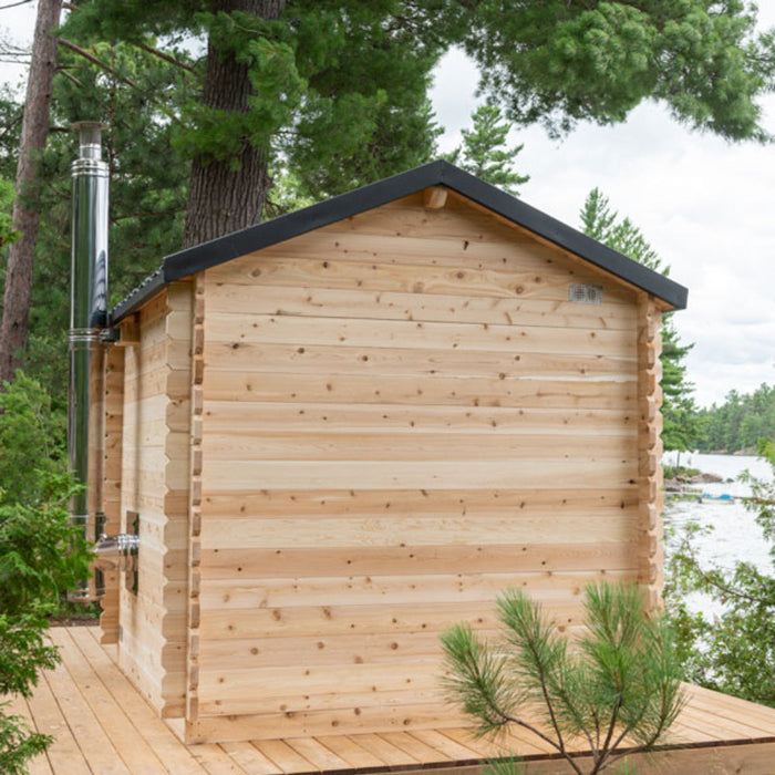barrel sauna outdoor backview