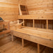 barrel sauna outdoor interior view