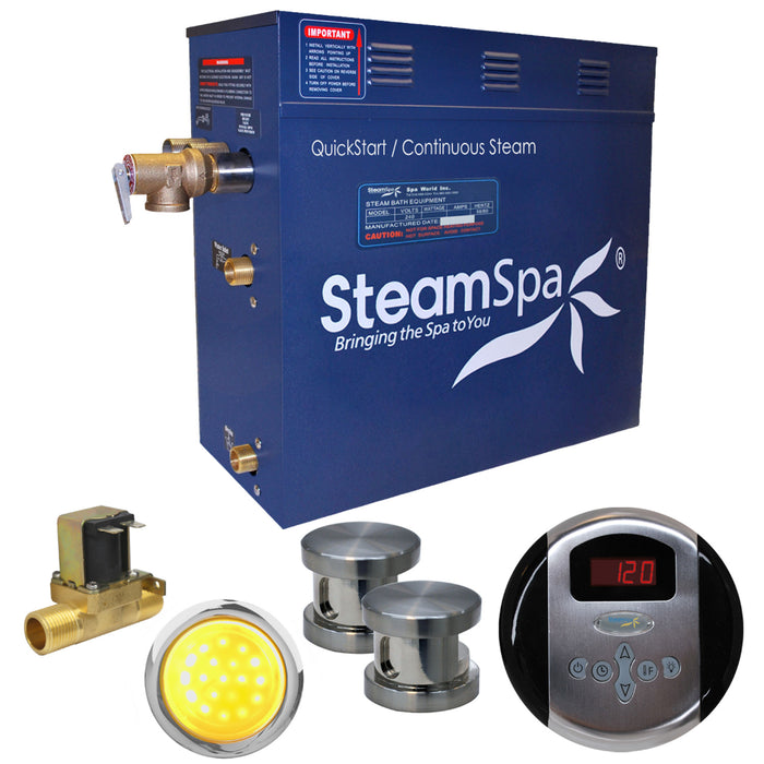 SteamSpa Indulgence 12kW QuickStart Acu-Steam Bath Generator Package with Built-in Auto Drain