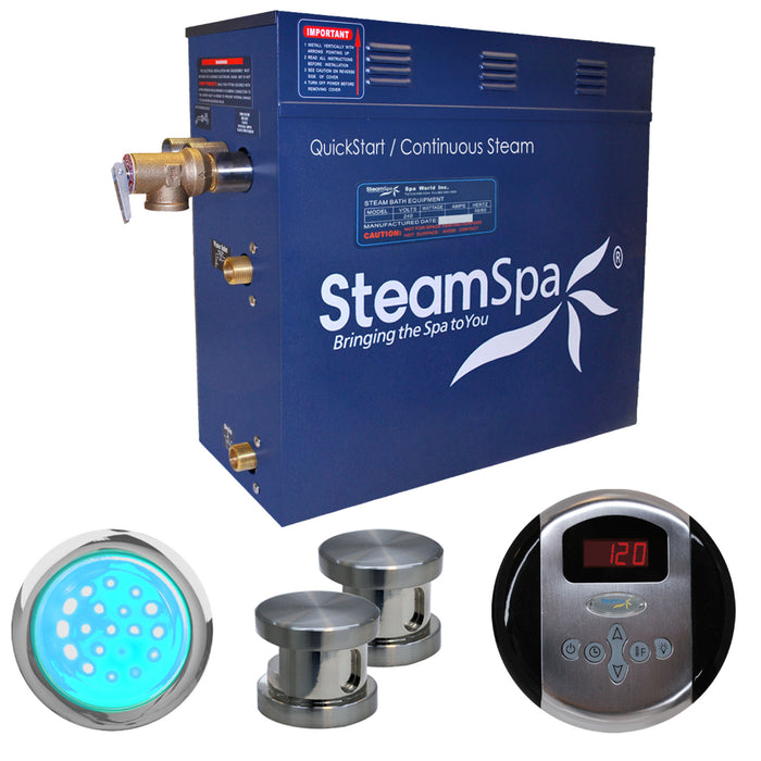 SteamSpa Indulgence 12kW QuickStart Acu-Steam Bath Generator Package