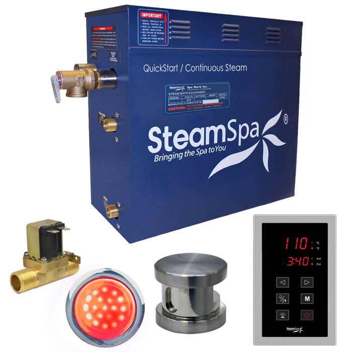 SteamSpa Indulgence 6kW QuickStart Acu-Steam Bath Generator Package with Built-in Auto Drain