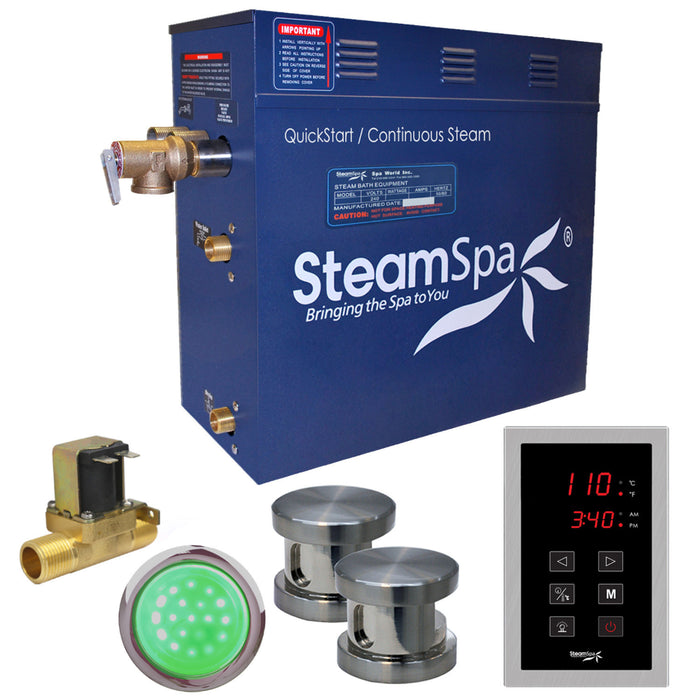 SteamSpa Indulgence 12kW QuickStart Acu-Steam Bath Generator Package with Built-in Auto Drain