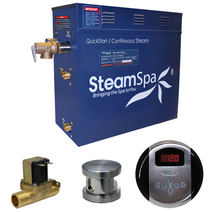 SteamSpa Oasis 9 KW QuickStart Acu-Steam Bath Generator Package with Built-in Auto Drain