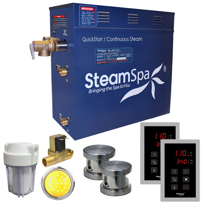 SteamSpa Royal 12kW QuickStart Acu-Steam Bath Generator Package with Built-in Auto Drain