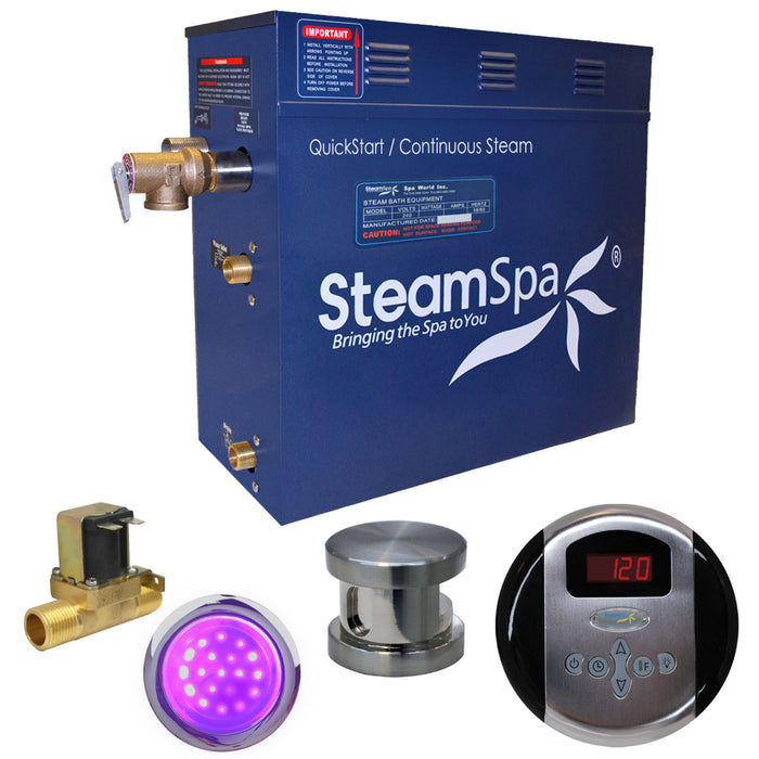 SteamSpa Indulgence 9 KW QuickStart Acu-Steam Bath Generator Package with Built-in Auto Drain