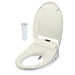brondell swash 1400 luxury bidet toilet seat biscuit corner view open lid with remote