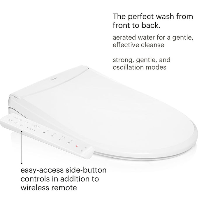 brondell swash thinline t22 bidet toilet seat side button panel features