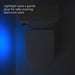 brondell swash thinline t44 bidet toilet seat night light top view