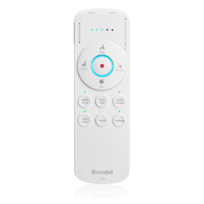 brondell swash thinline t44 bidet toilet seat remote control front