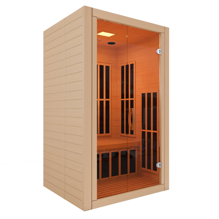 SteamSpa Infrared Home Sauna Hemlock Wooden Indoor 1-2 Person Infrared Sauna Spa