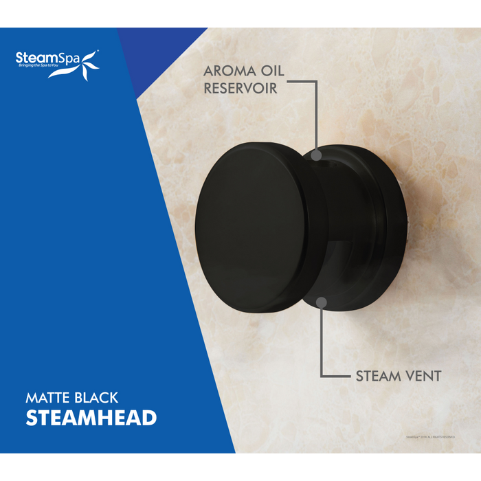 SteamSpa Black Series Wifi and Bluetooth 7.5kW QuickStart Steam Bath Generator Package