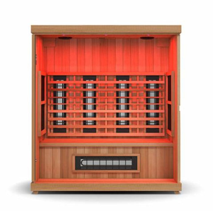 full spectrum infrared sauna front view in a white background