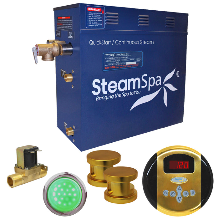 SteamSpa Indulgence 12kW QuickStart Acu-Steam Bath Generator Package with Built-in Auto Drain