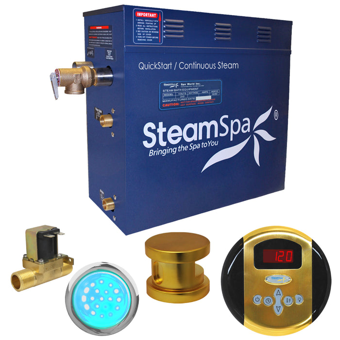 SteamSpa Indulgence 6kW QuickStart Acu-Steam Bath Generator Package with Built-in Auto Drain