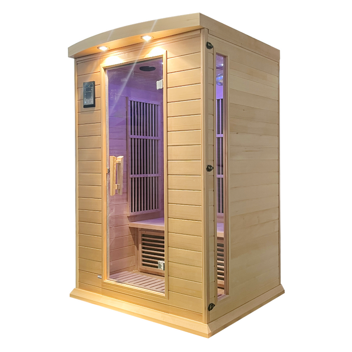 SteamSpa Infrared Home Sauna Hemlock Wooden Indoor 1-2 Person Infrared Sauna Spa